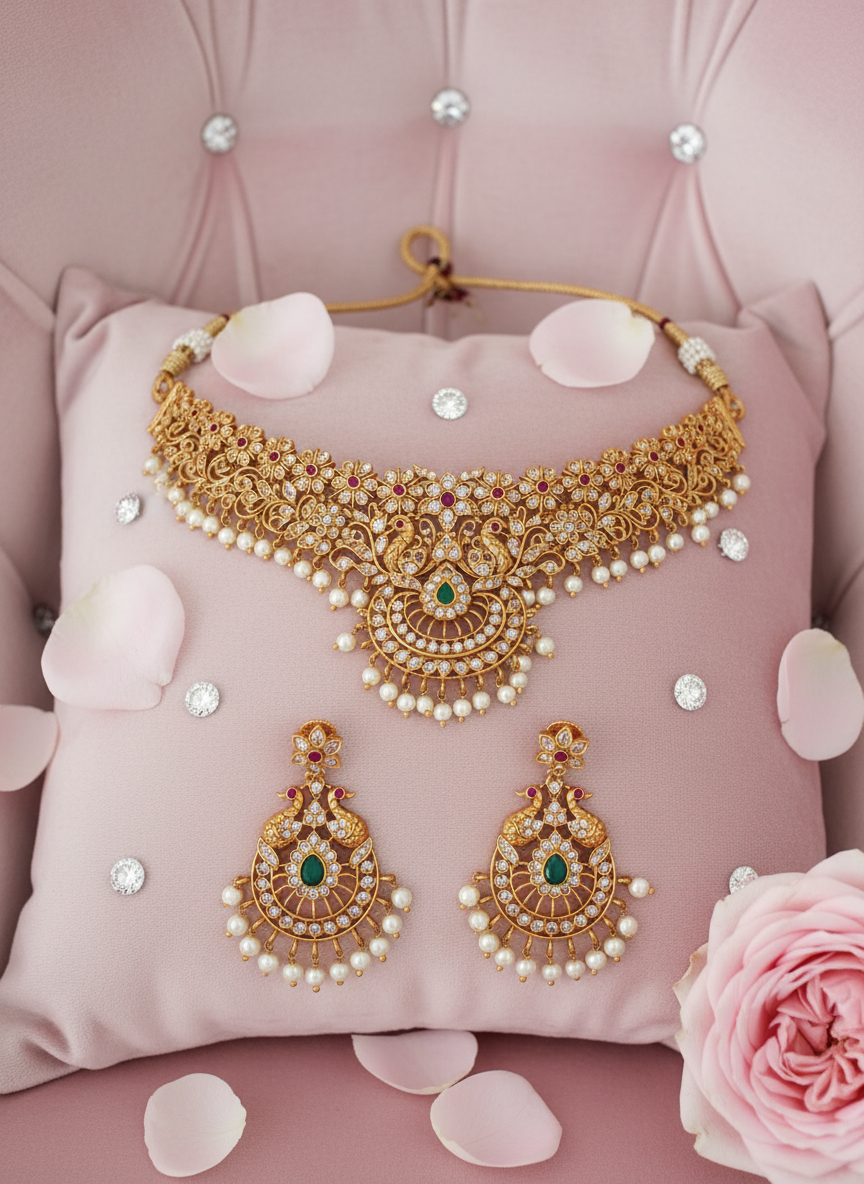 Romantic rose petal and diamond styling