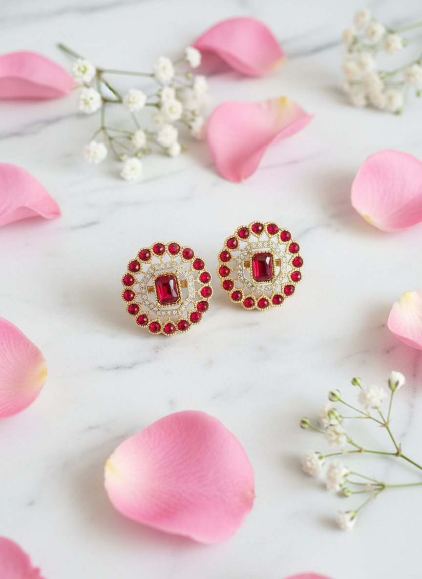 Ruby earrings artful styling