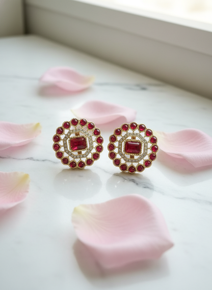 Ruby earrings minimalist