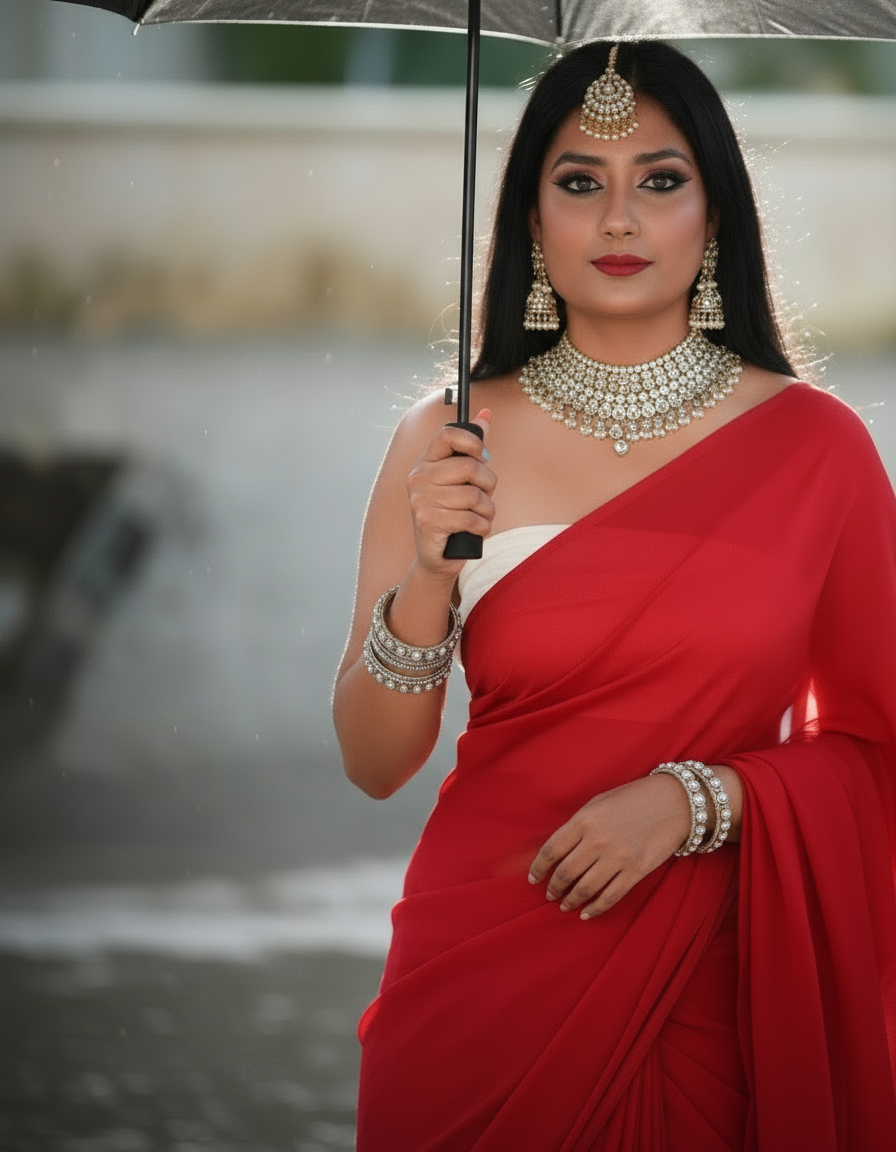 Same model with silver jewellery