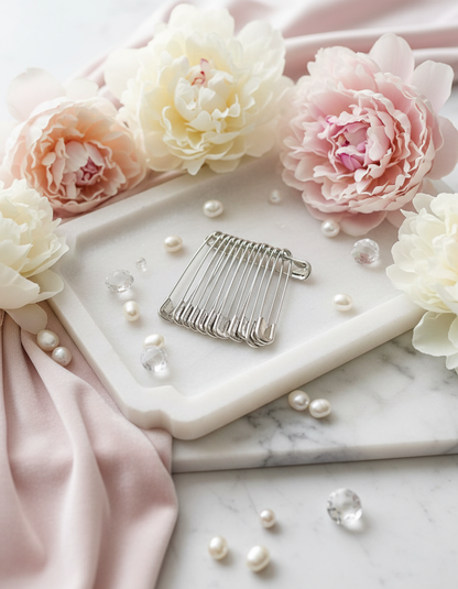 Silver Brooch White Ceramic Tray