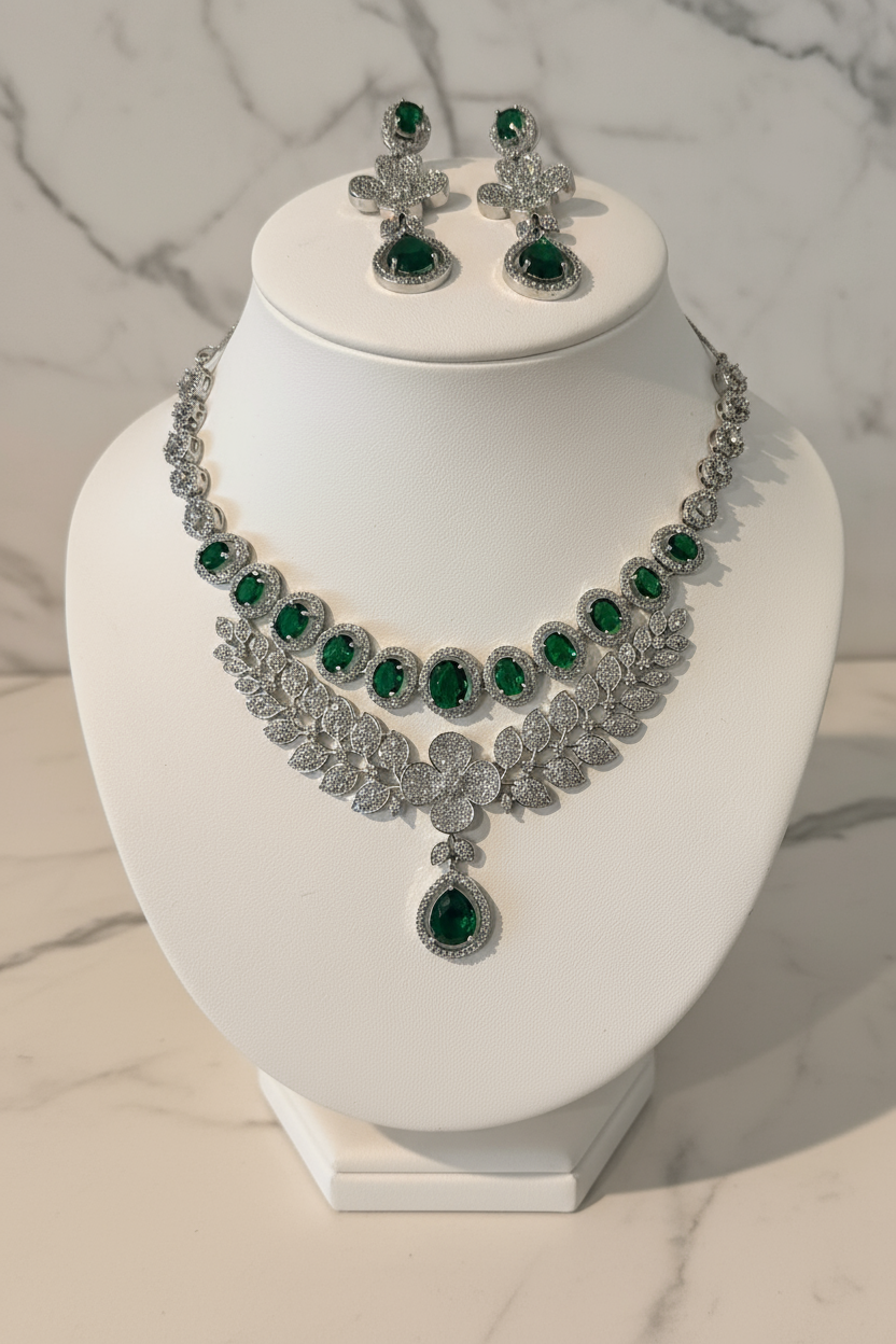 Silver & Green AD Set - Marble