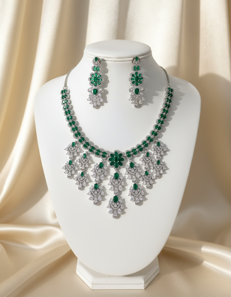 Silver & Green AD Set - Silk