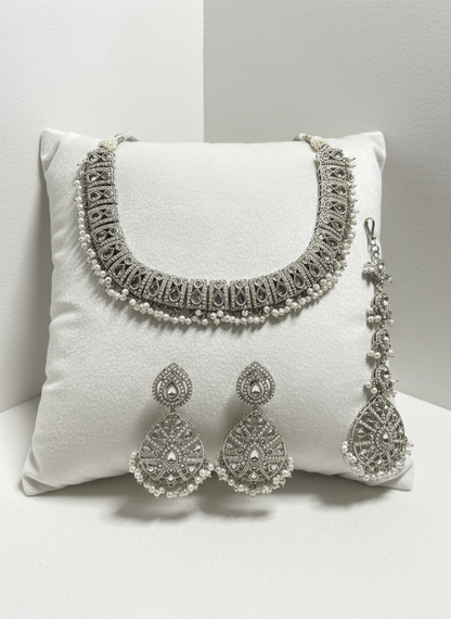 Silver Jewelry on White Background