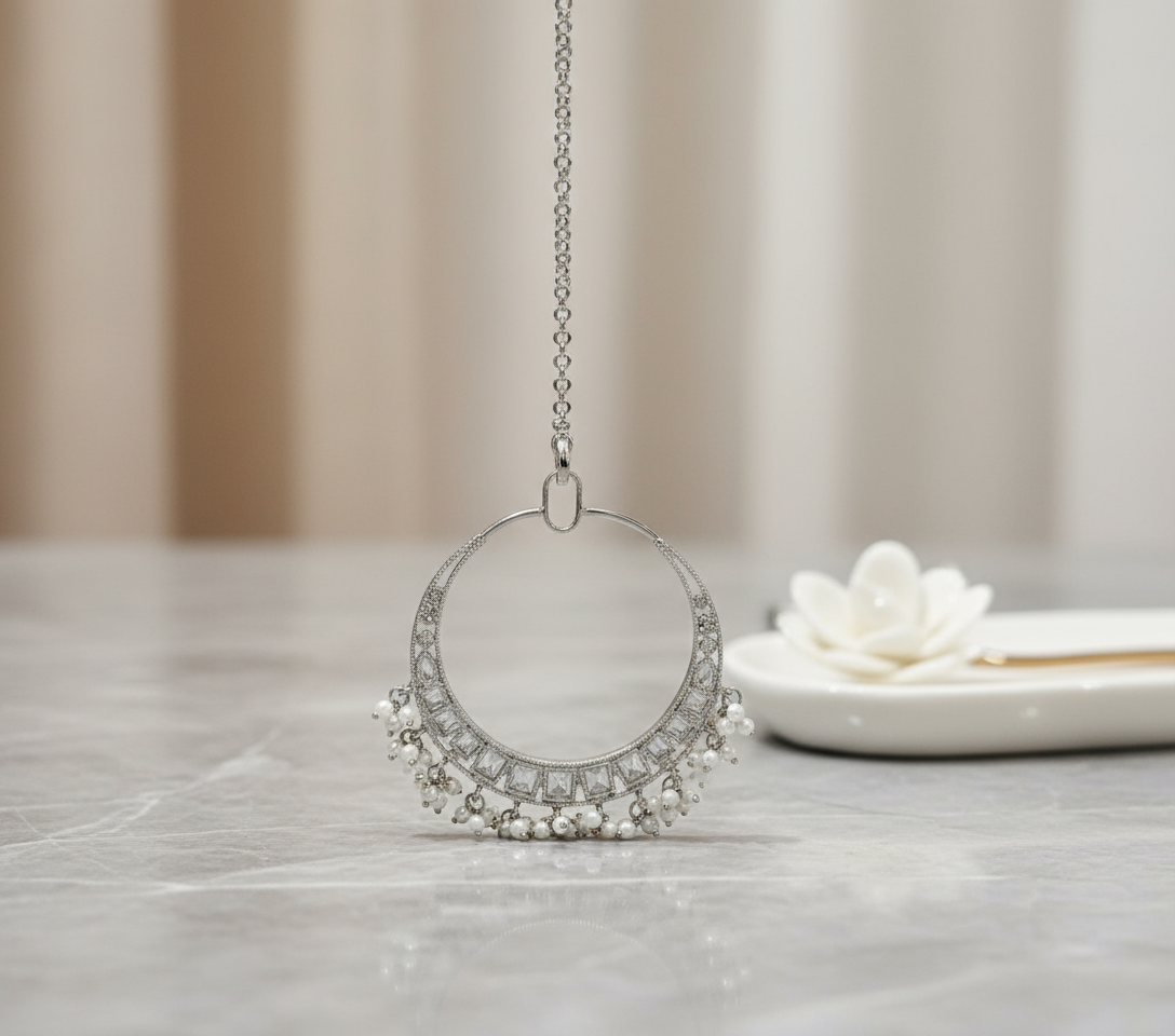 Silver nose ring with professional background