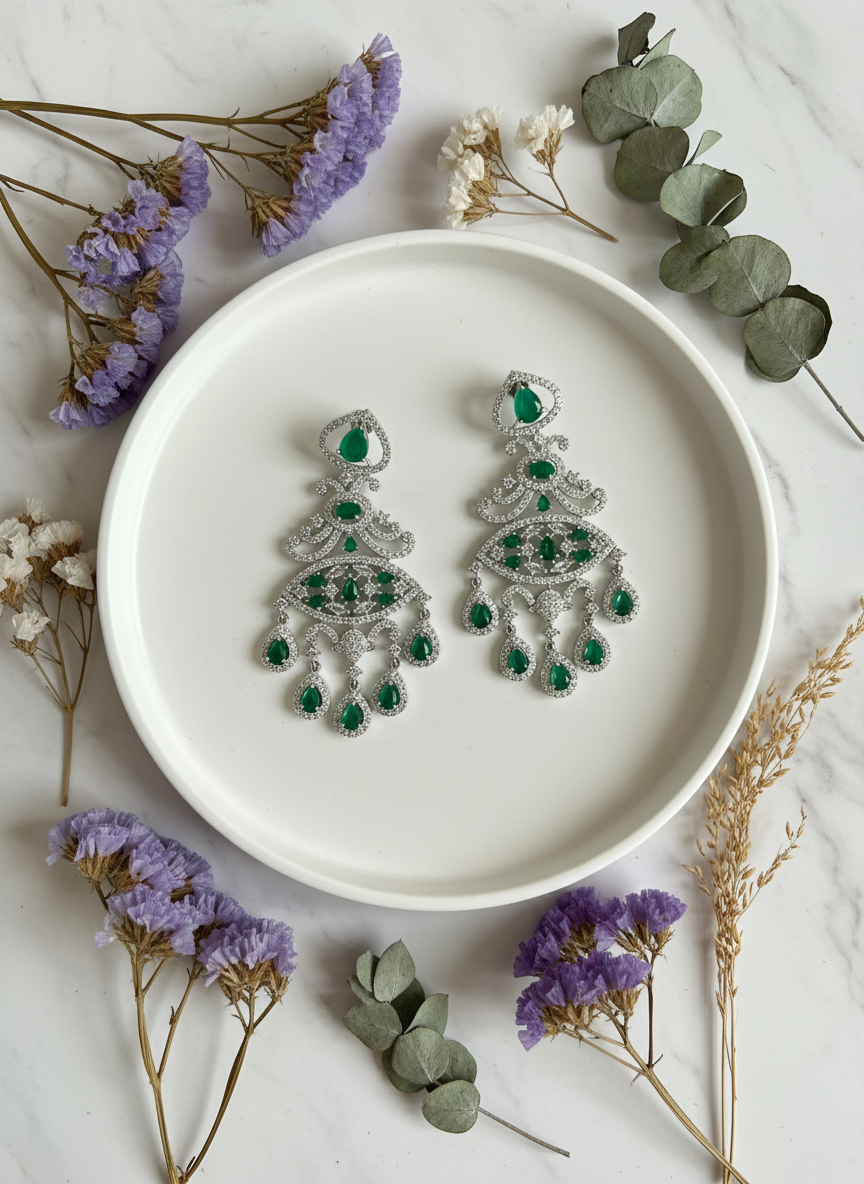 Statice and eucalyptus setup