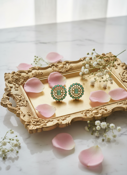 Turquoise earrings baroque style