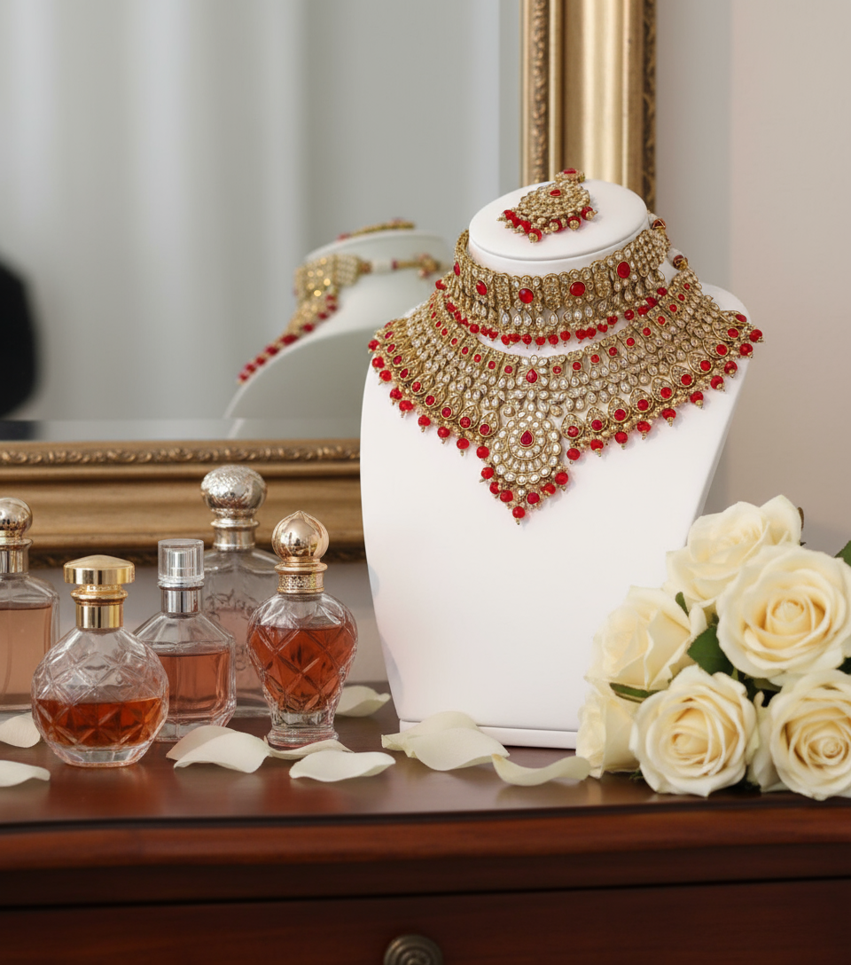 Two Layered Bridal Choker Set