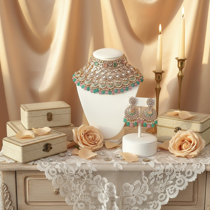 Two Tone Choker Set - Champagne Elegance