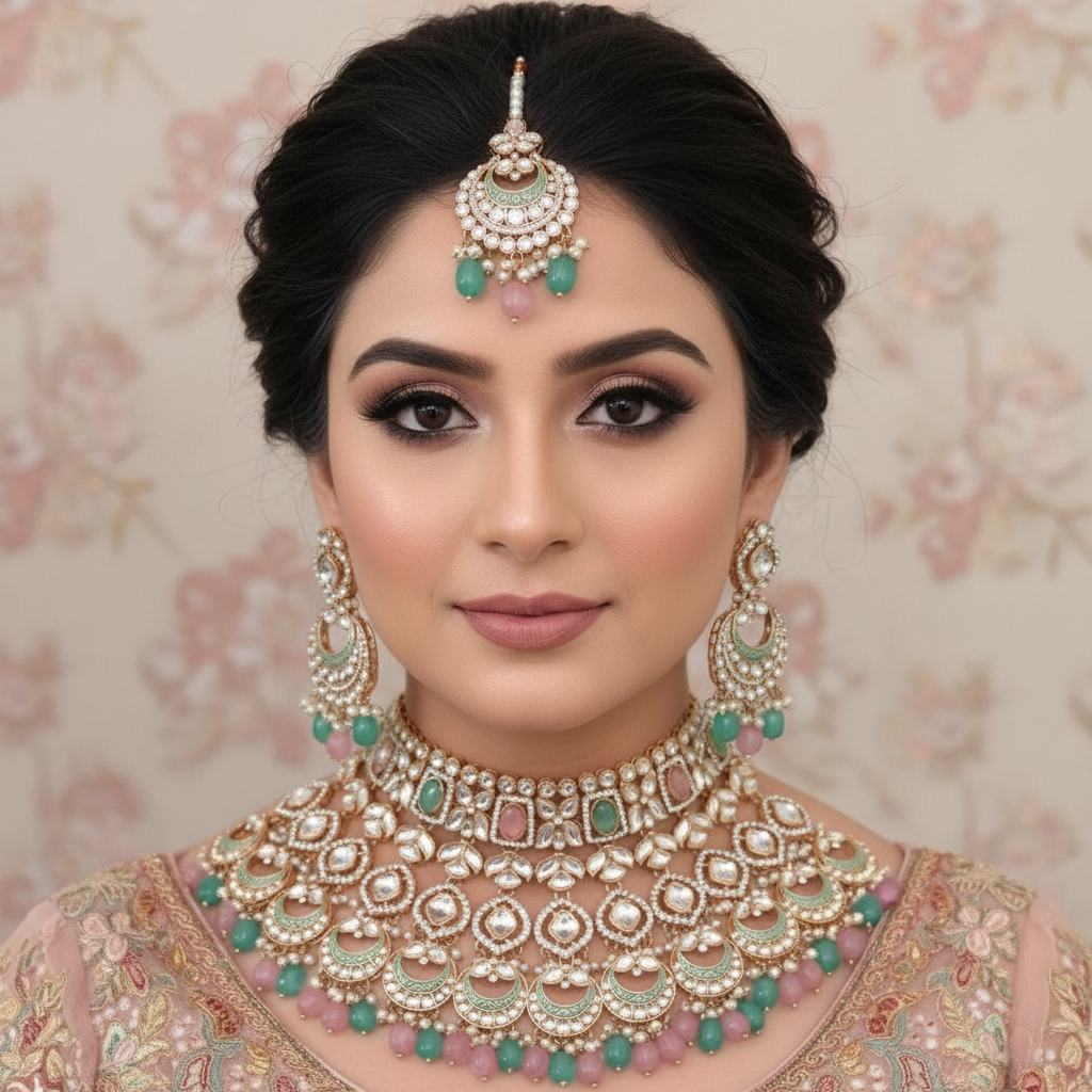 Two Tone Choker Set on Model