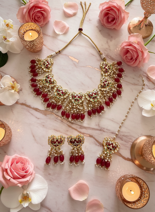 Updated jewelry set with premium background