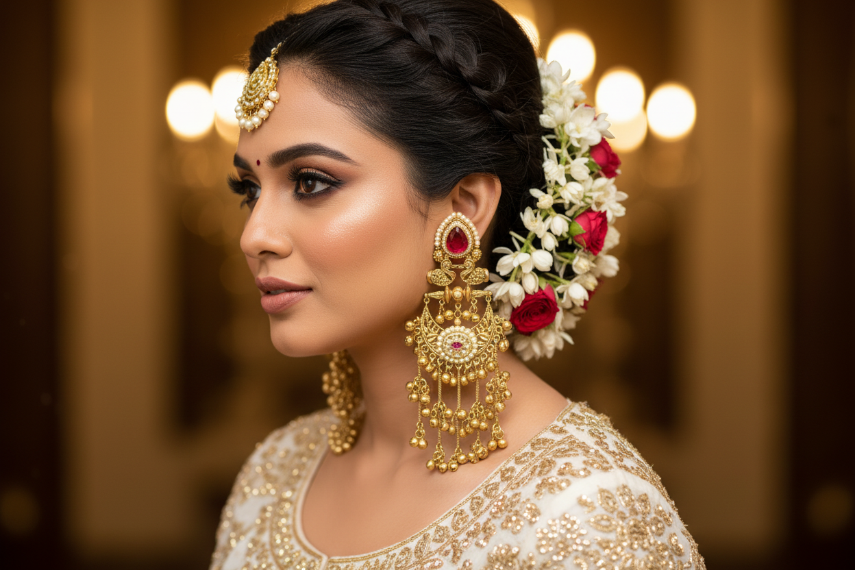 White Anarkali Side Profile
