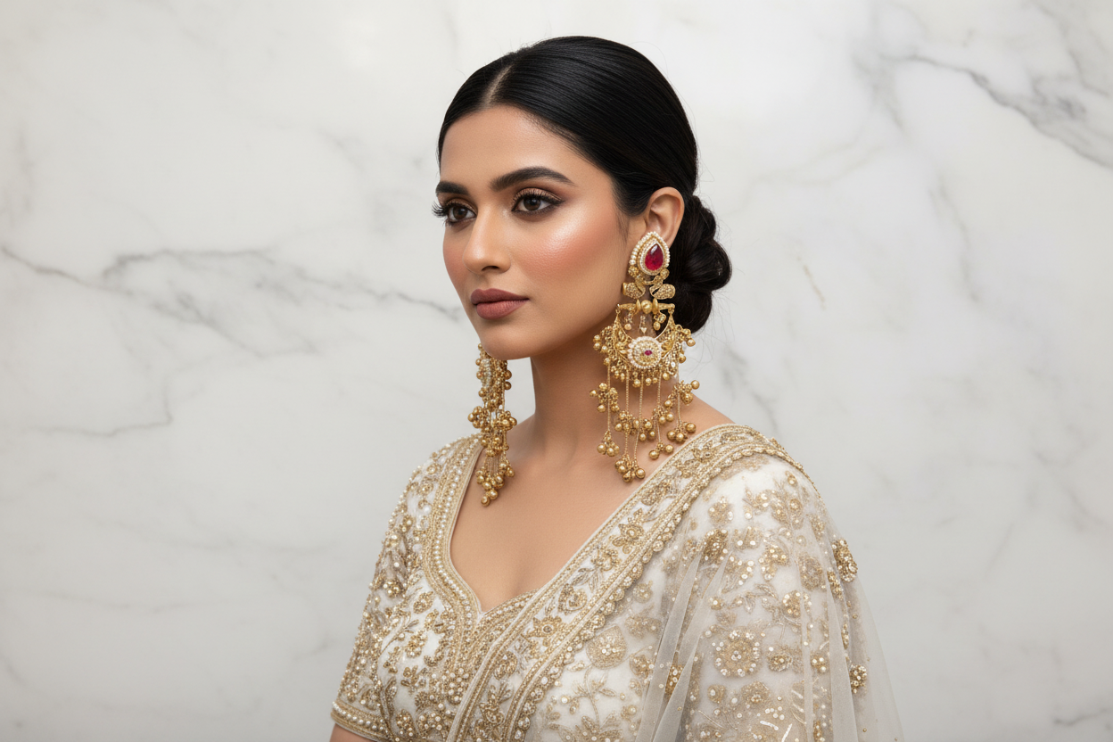 White Lehenga Marble