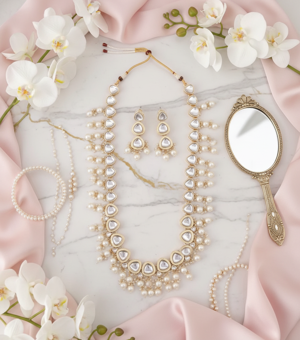 White marble flat lay