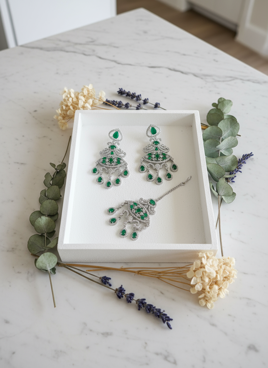 White marble tray setup 2