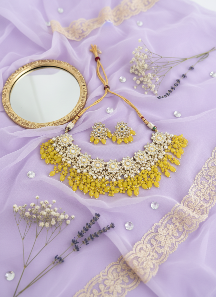Yellow Jewelry Lavender Organza